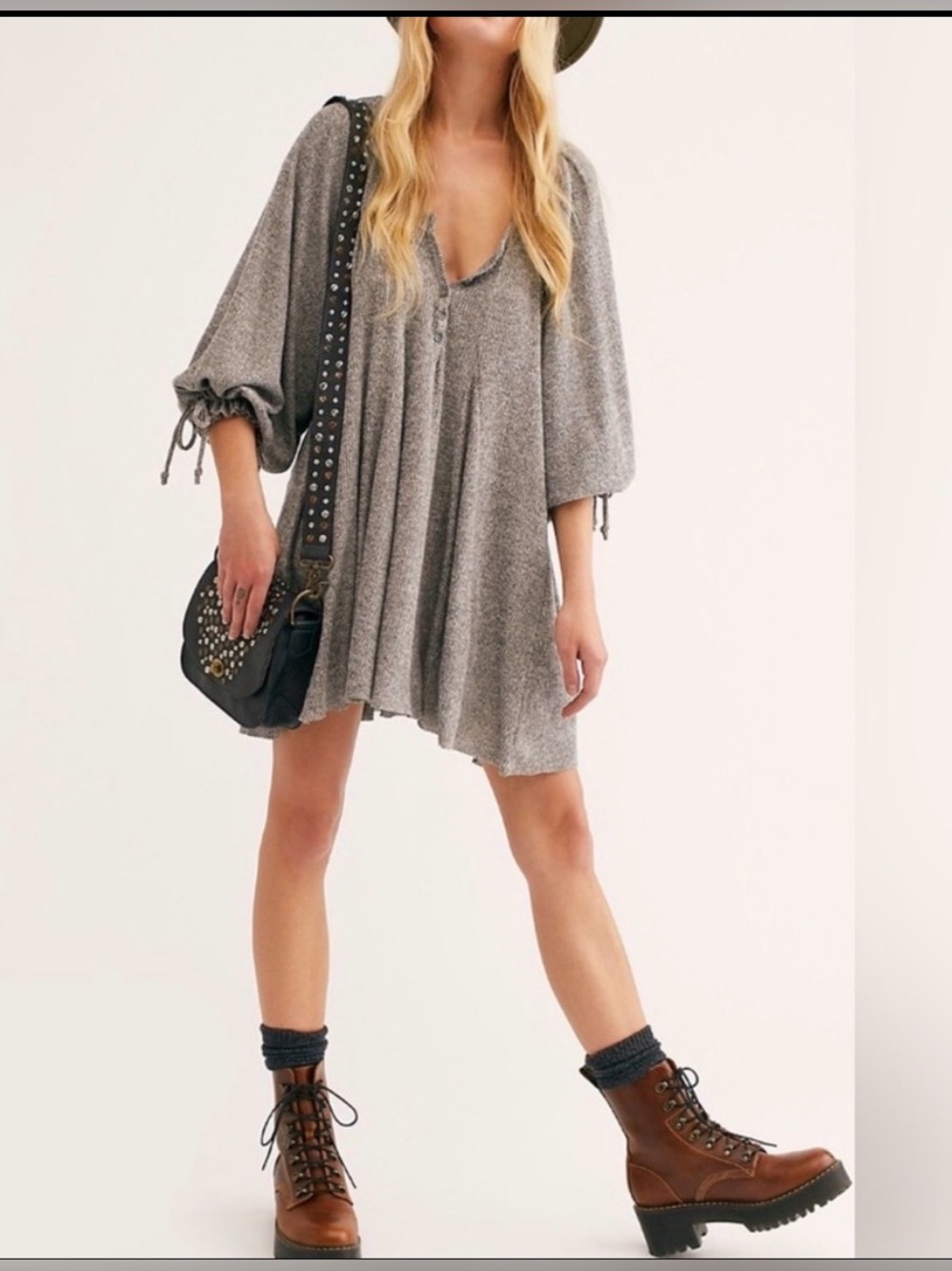We the Free by Free People Winter Sun Heathered Gray Oversized Tunic/Dress